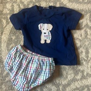 Little Bear Smocks 9m dog set with diaper cover
